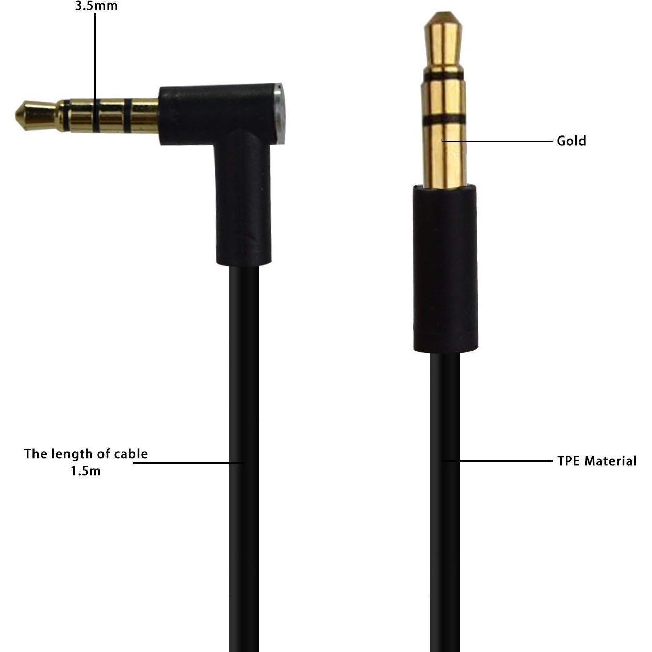 Cable de audio de reemplazo Arzweyk 1.4m con micrófono para Beats