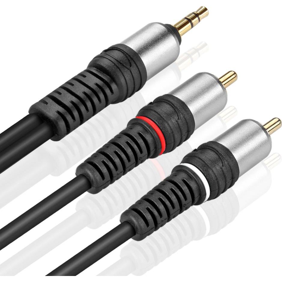Cable de Audio Estéreo 3.5mm a RCA TNP 1 Pie Baño de Oro