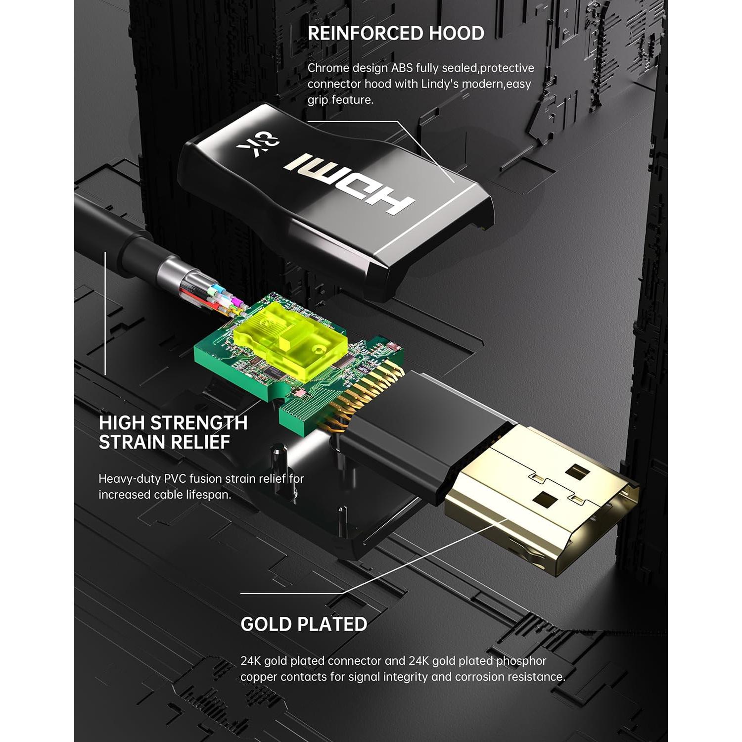 Cable HDMI 8K de fibra óptica YSerendept 5m 48Gbps CL3