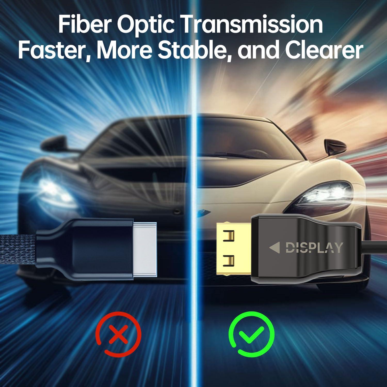 Cable HDMI 8K de fibra óptica YSerendept 5m 48Gbps CL3