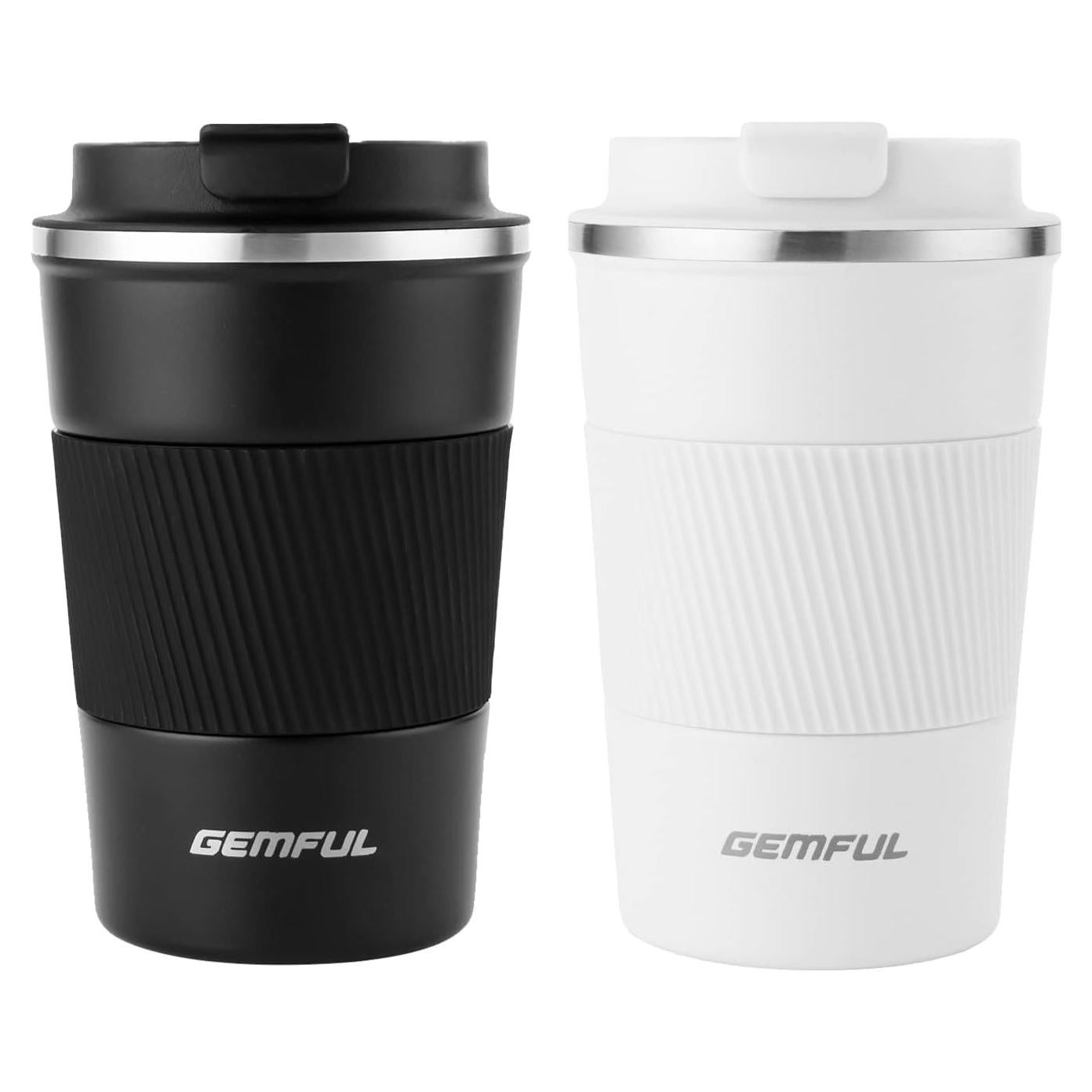 Taza de Viaje GEMFUL 13 oz Acero Inoxidable Aislada