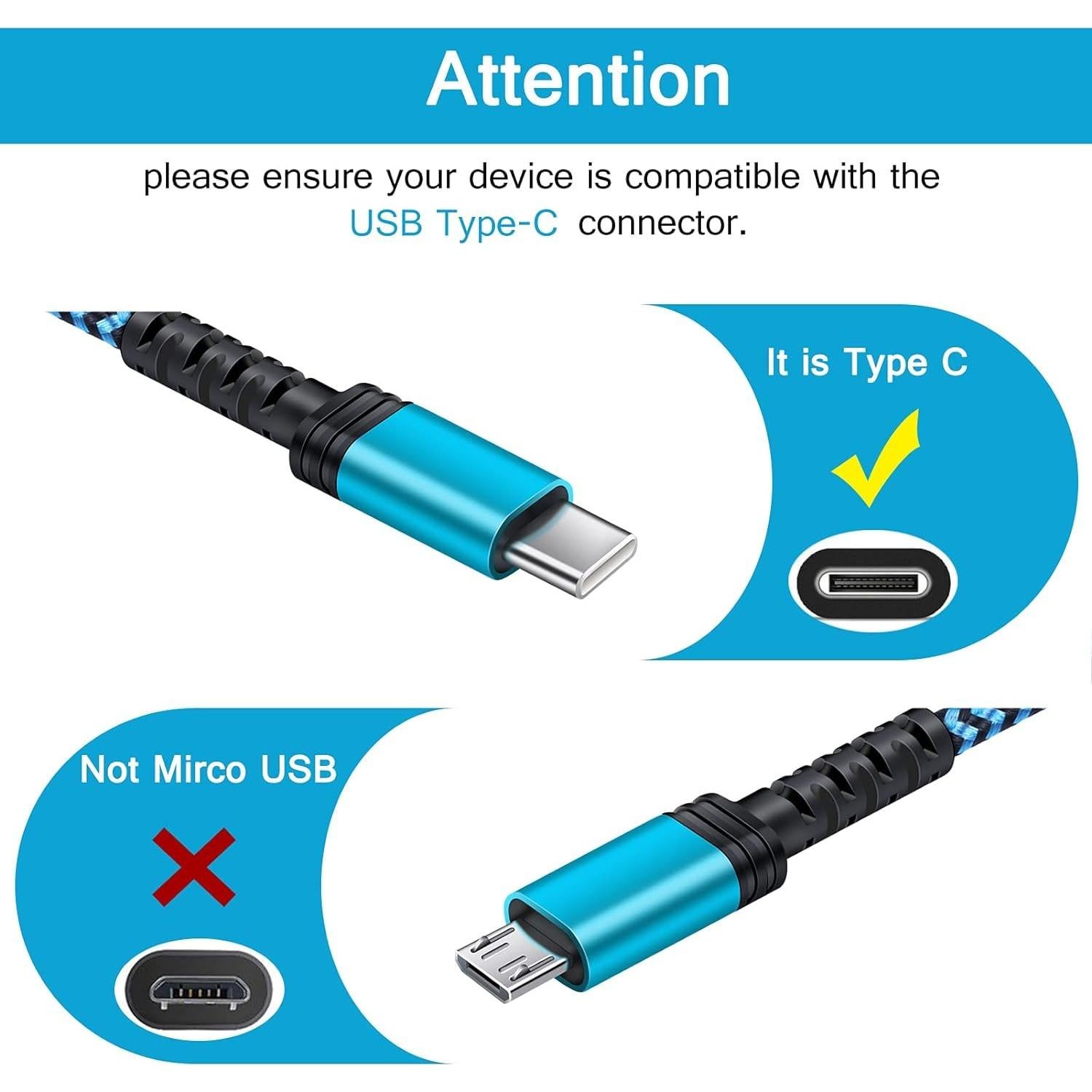 Cable USB C a USB A 3m Rápido HopePow para Samsung y iPhone