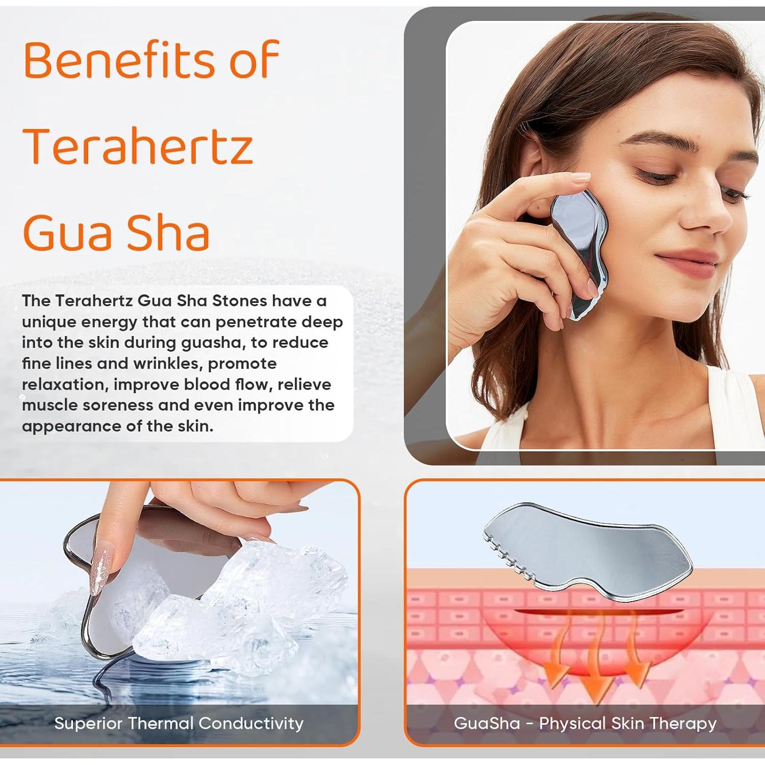 Juego de Herramientas Faciales Gua Sha Terahertz 2 Piezas