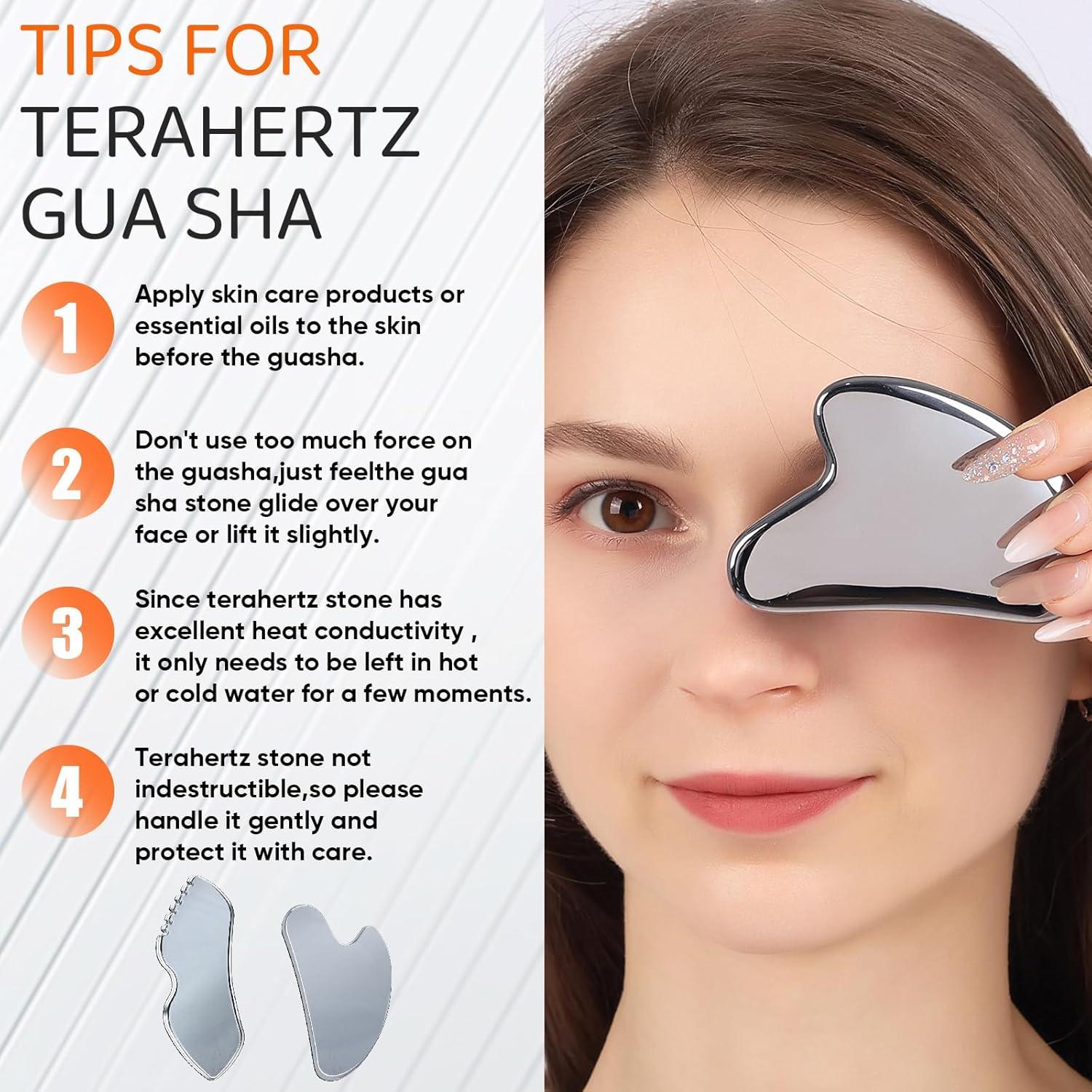 Juego de Herramientas Faciales Gua Sha Terahertz 2 Piezas