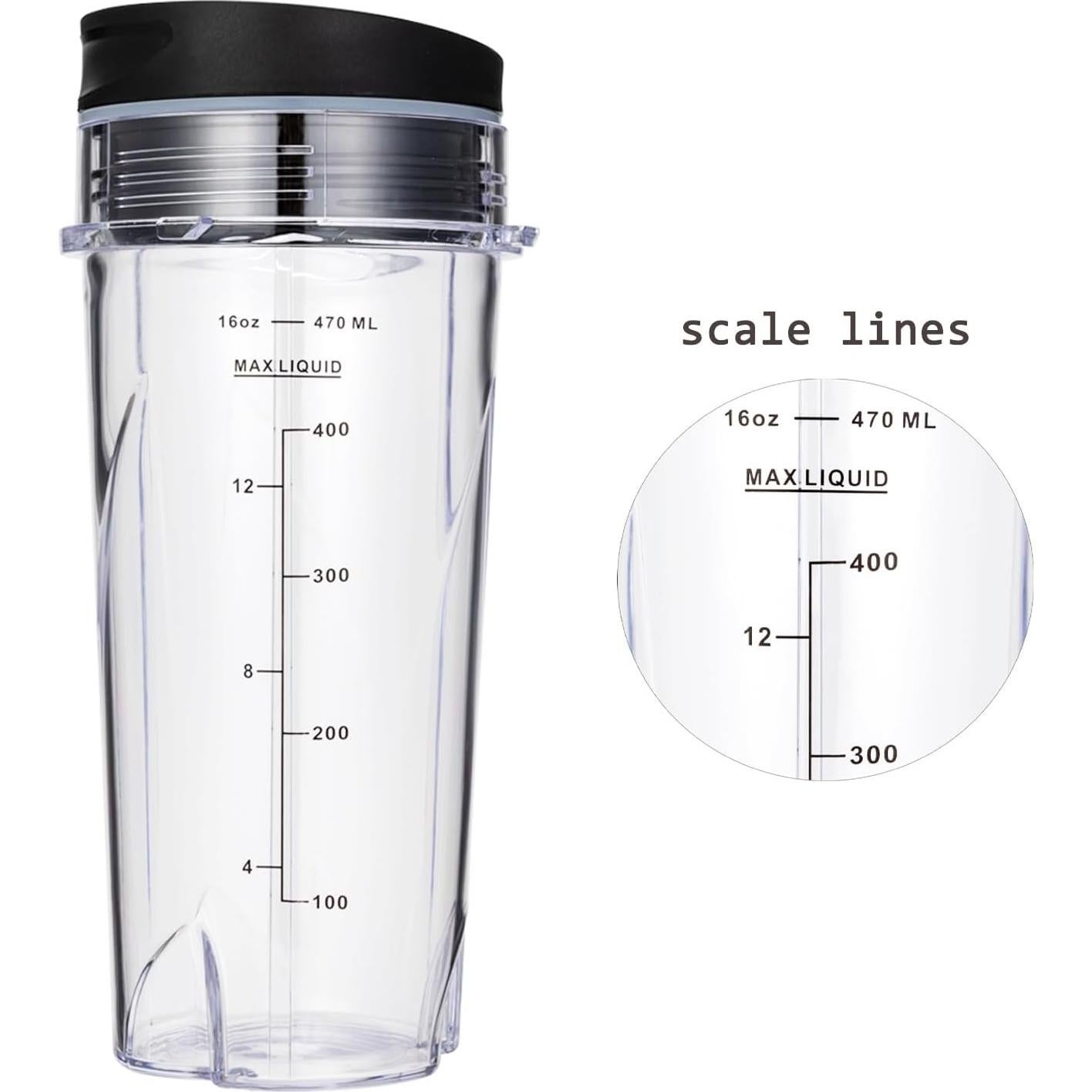 Tazas de Reemplazo Ninja QB3000SS QB3001SS 16oz 0.47L - 2 Paquetes