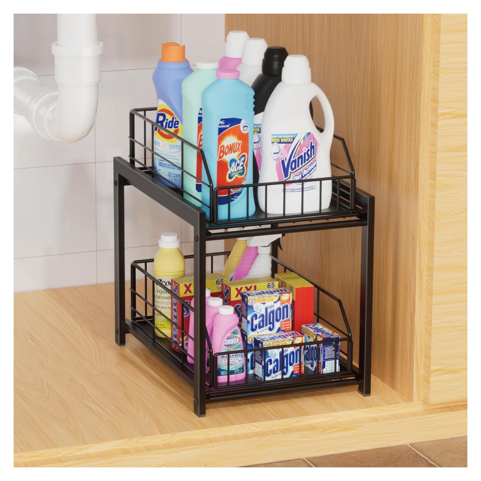 Organizador Deslizante de Cajones Lxmons Negro 2 Niveles Plegable