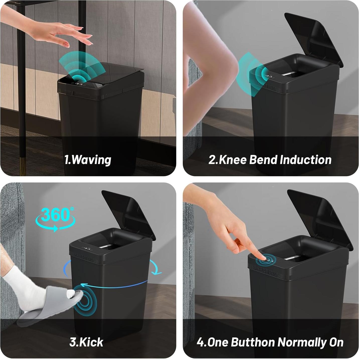 Basurero Automático Procade 2 Pack 4 Gal y 2.5 Gal Negro