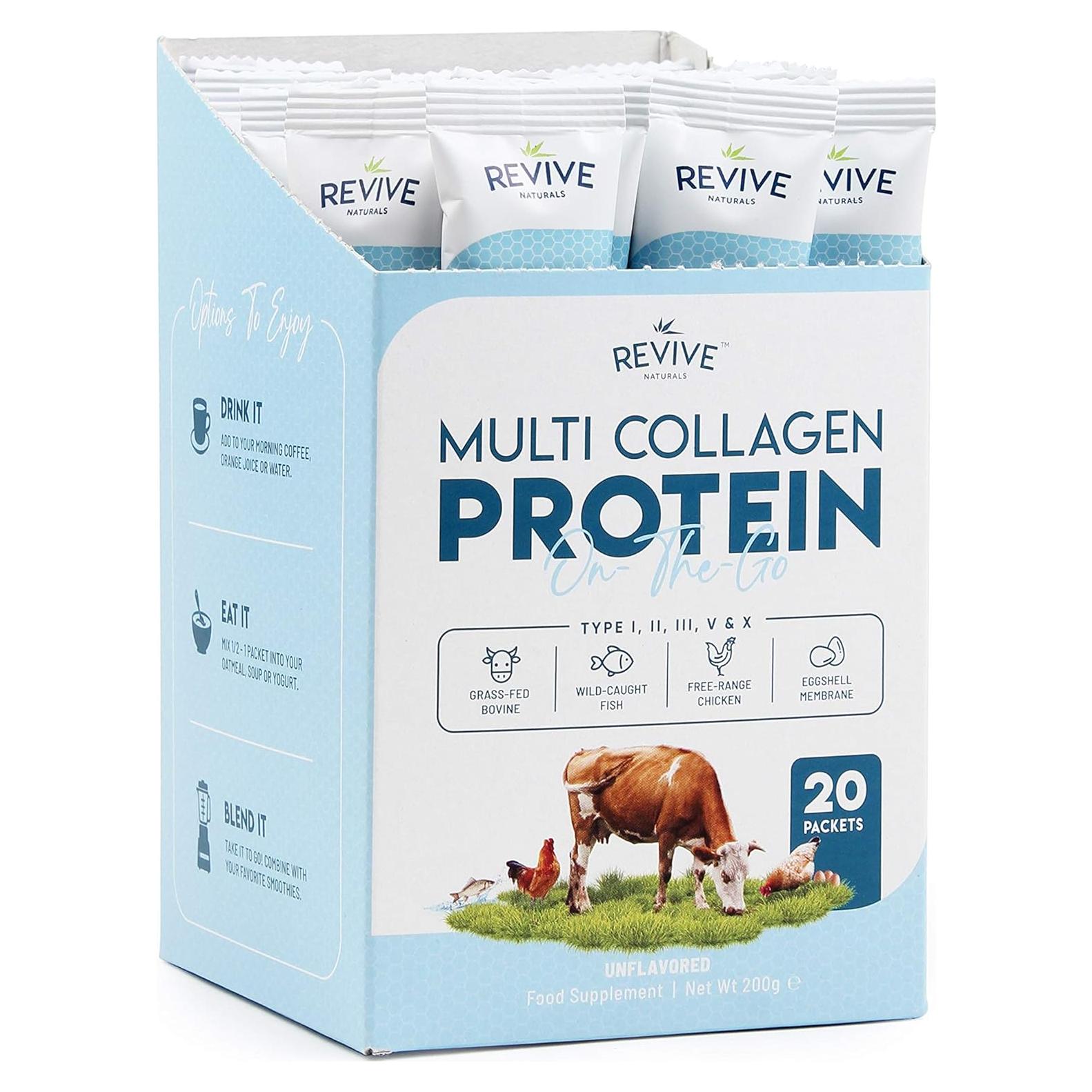 Polvo de Proteína de Colágeno Múltiple Revive Naturals 20 Paquetes