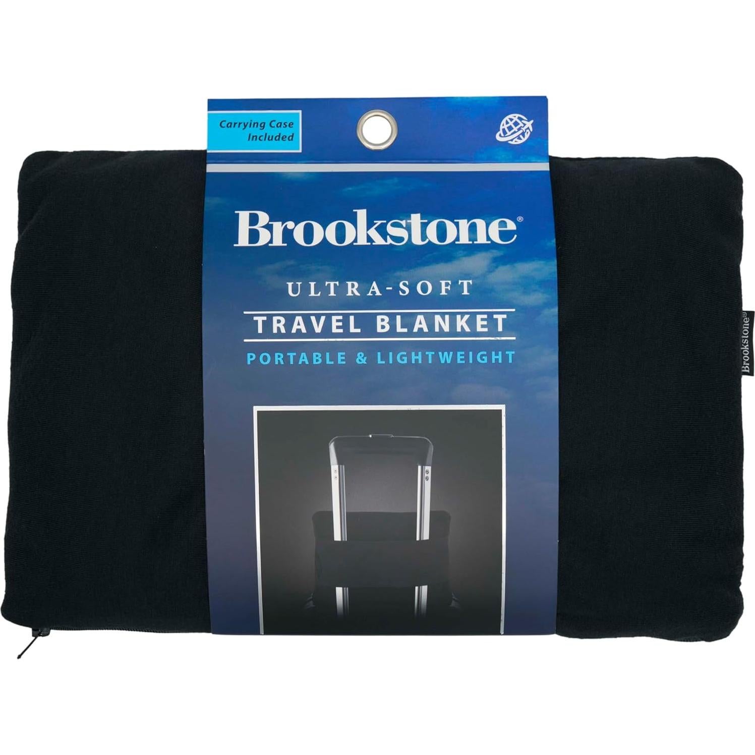 Manta de Viaje Brookstone 2 en 1 Polar Negra Compacta