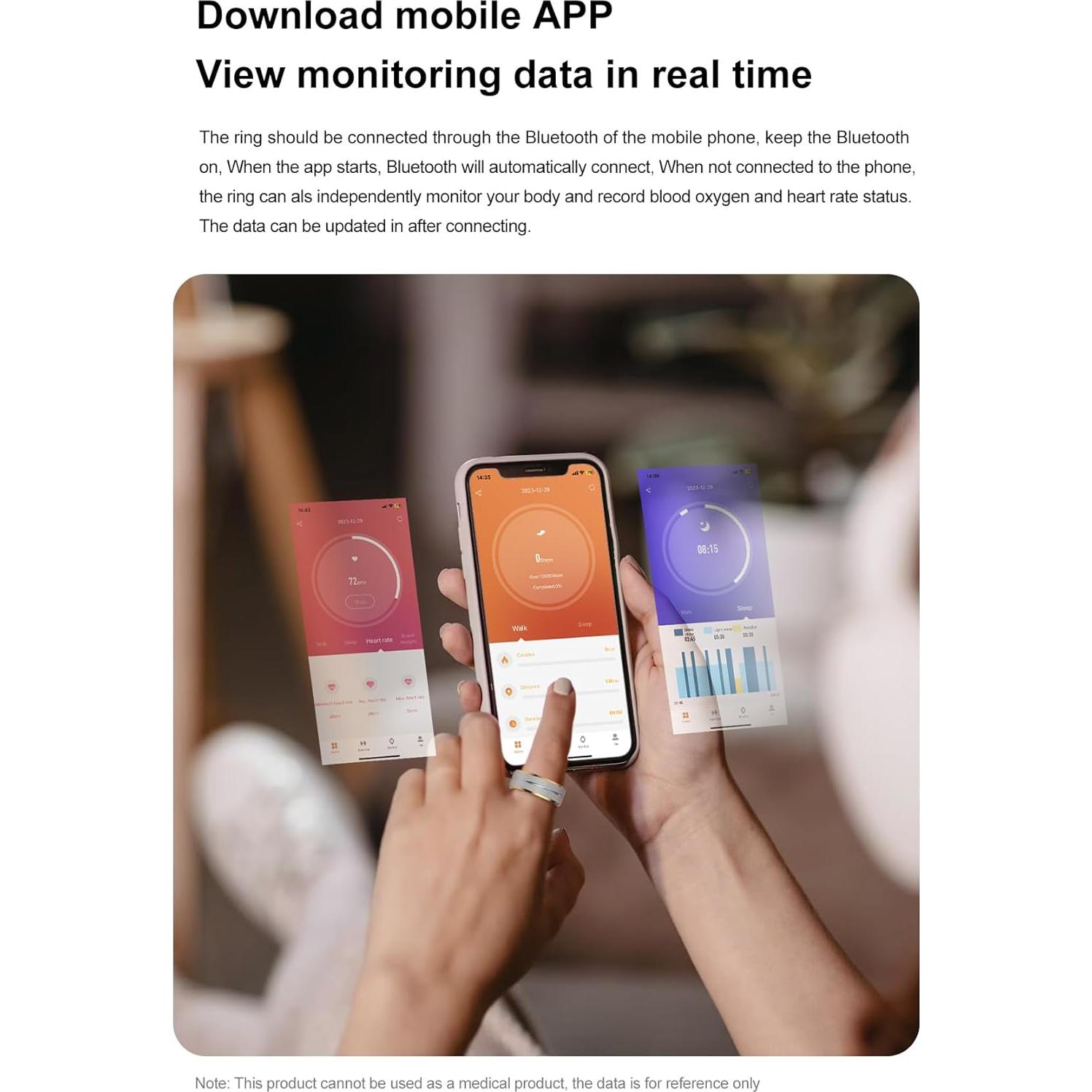 Anillo Inteligente WIWISTON Oro-10 con Monitor de Salud IP68