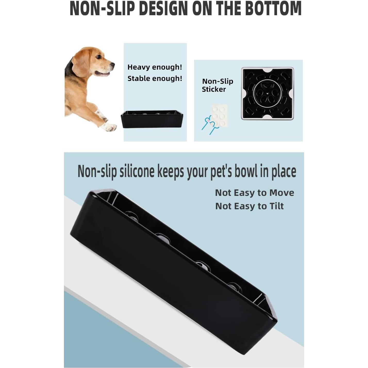 Cuenco de alimentación lenta para perros HAOTOP 20.3cm Cerámica Negro