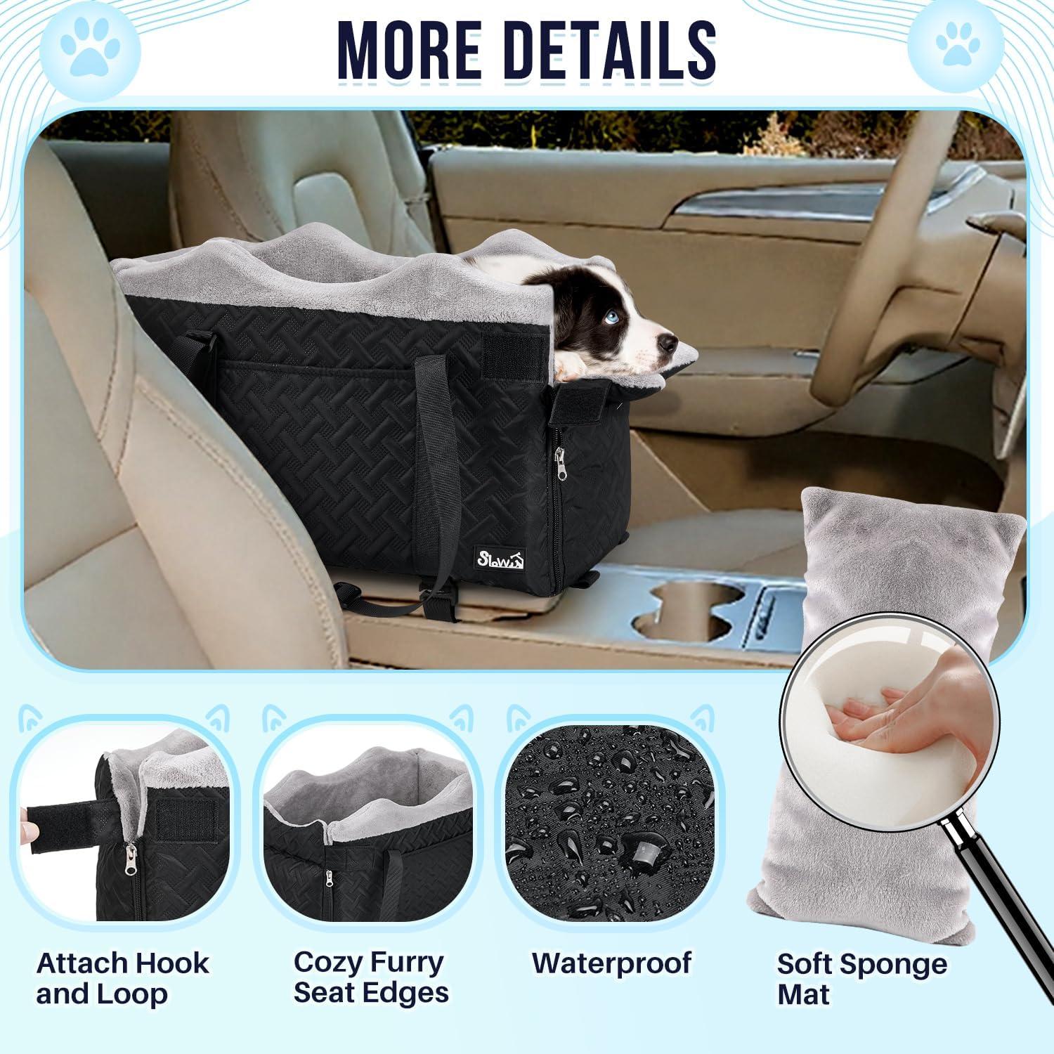 Asiento de Coche para Perros SlowTon Negro - Hasta 4 kg