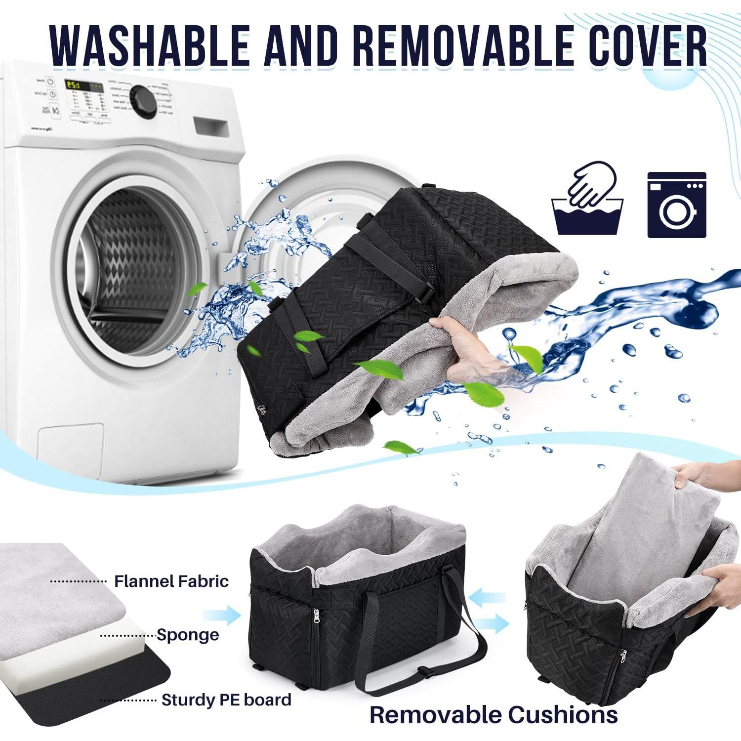 Asiento de Coche para Perros SlowTon Negro - Hasta 4 kg