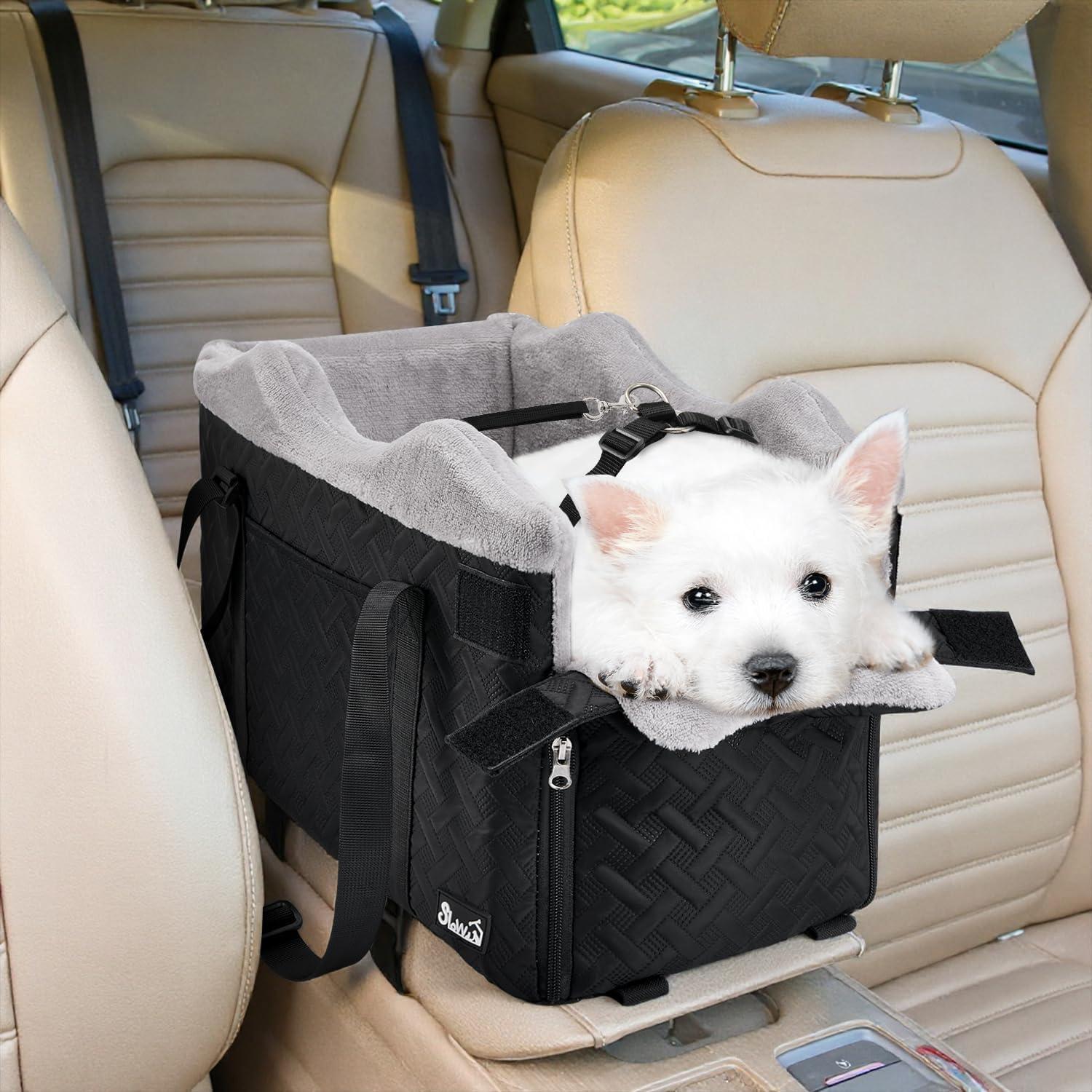 Asiento de Coche para Perros SlowTon Negro - Hasta 4 kg