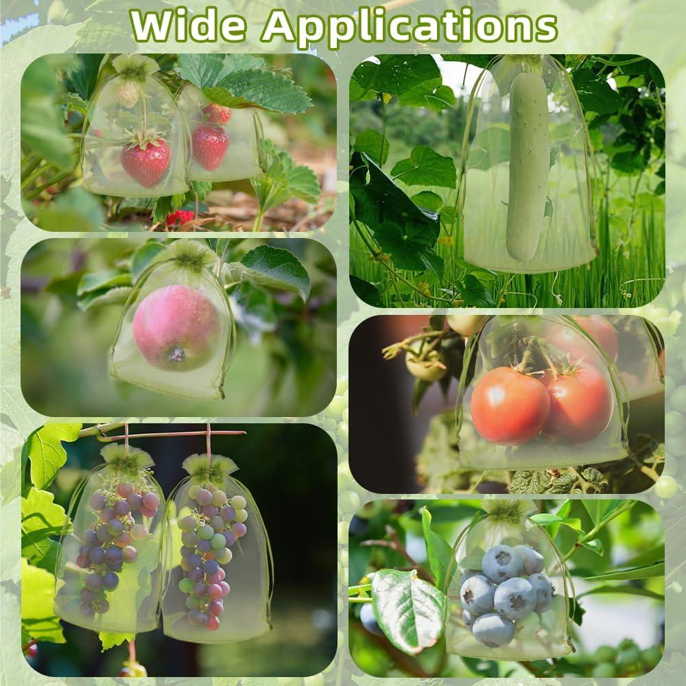 100 Bolsas de Protección de Frutas SythorYang 10x15 cm Verde