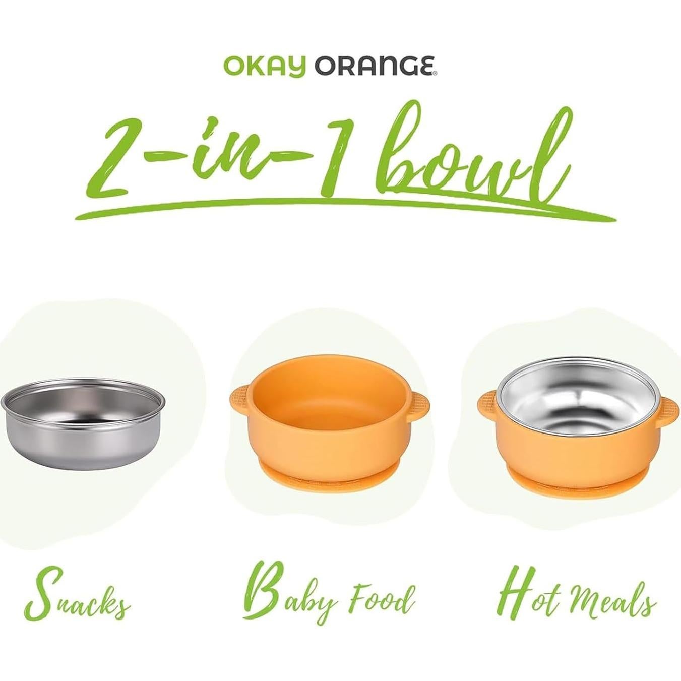 Cuenco de Succión OKAY ORANGE 14cm Acero Inoxidable Amarillo