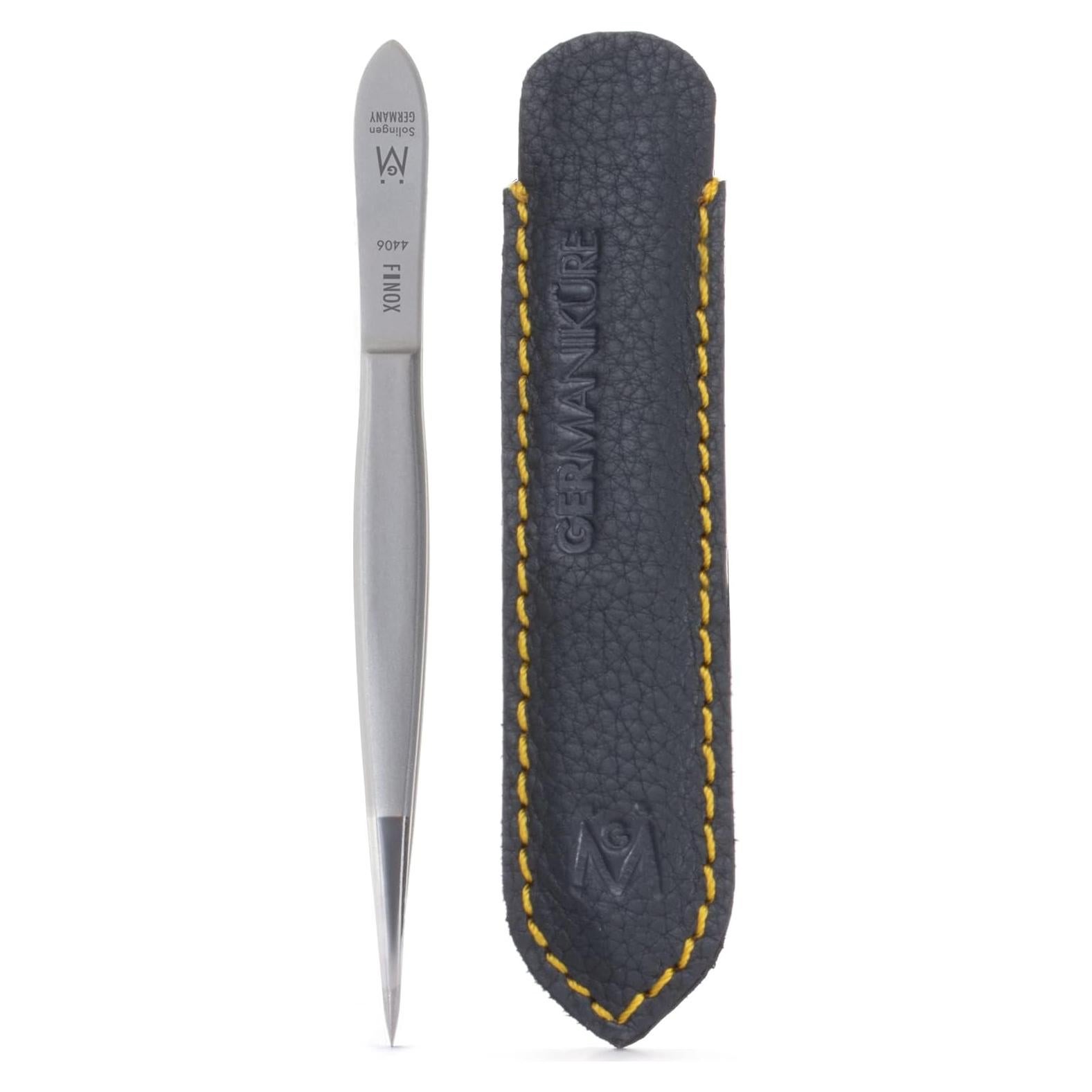 Pinzas Puntiagudas GERMANIKURE en Estuche de Cuero - 9g