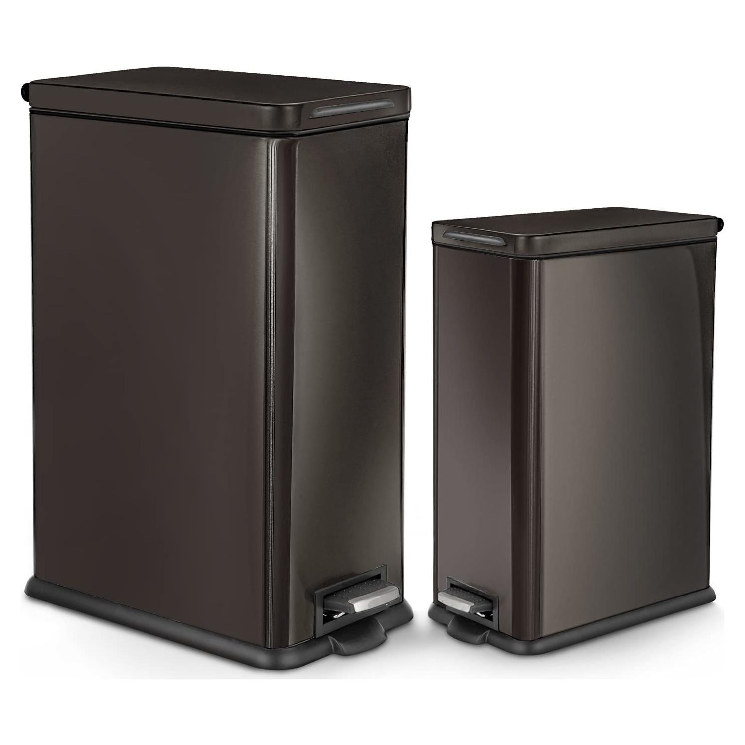 Conjunto de Basureros Slim Home Zone Living 30L y 11L Negro