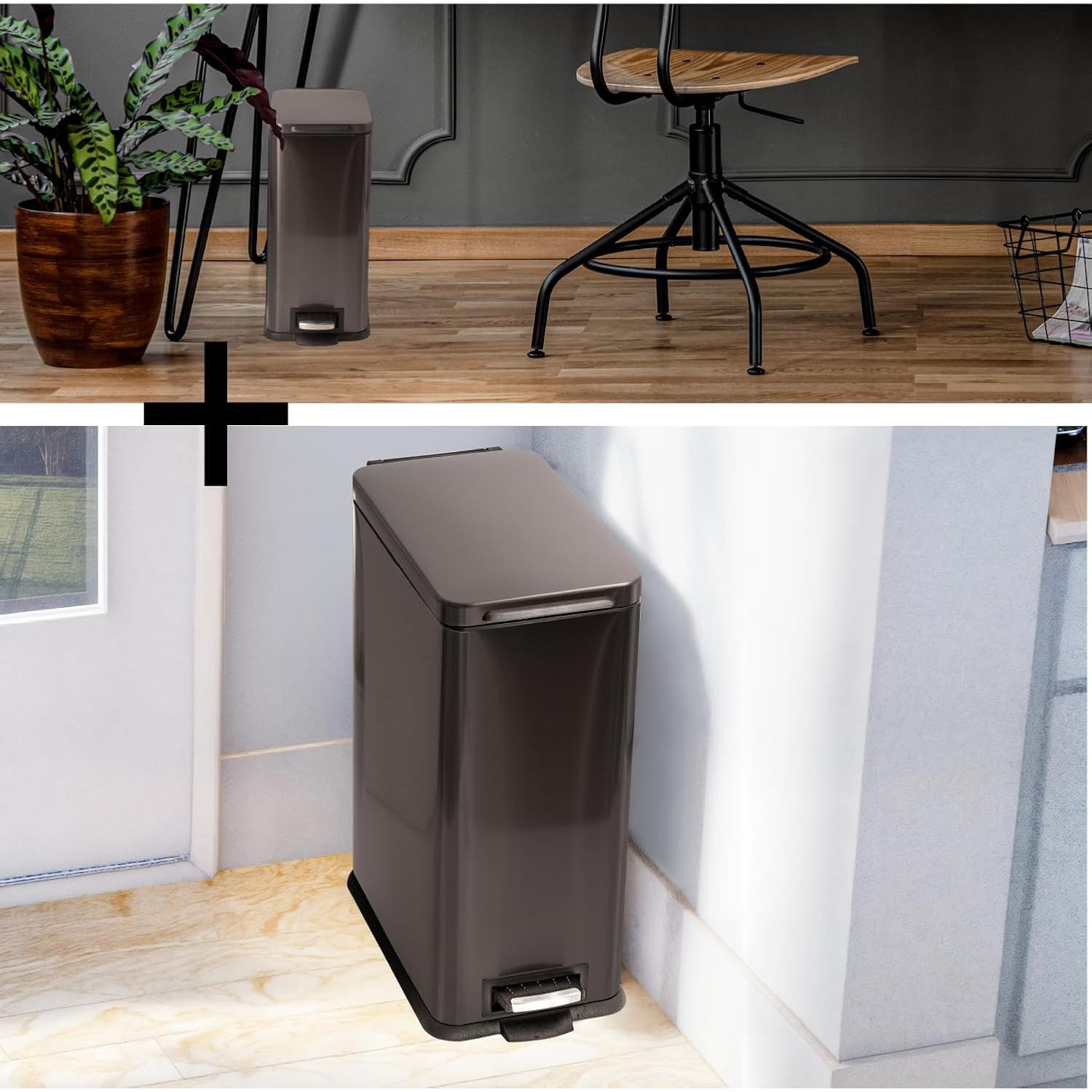 Conjunto de Basureros Slim Home Zone Living 30L y 11L Negro