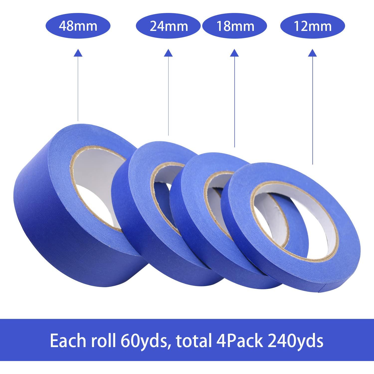 Cinta de Pintor Azul BOMEI 4 Tamaños 60yds Sin Residuos