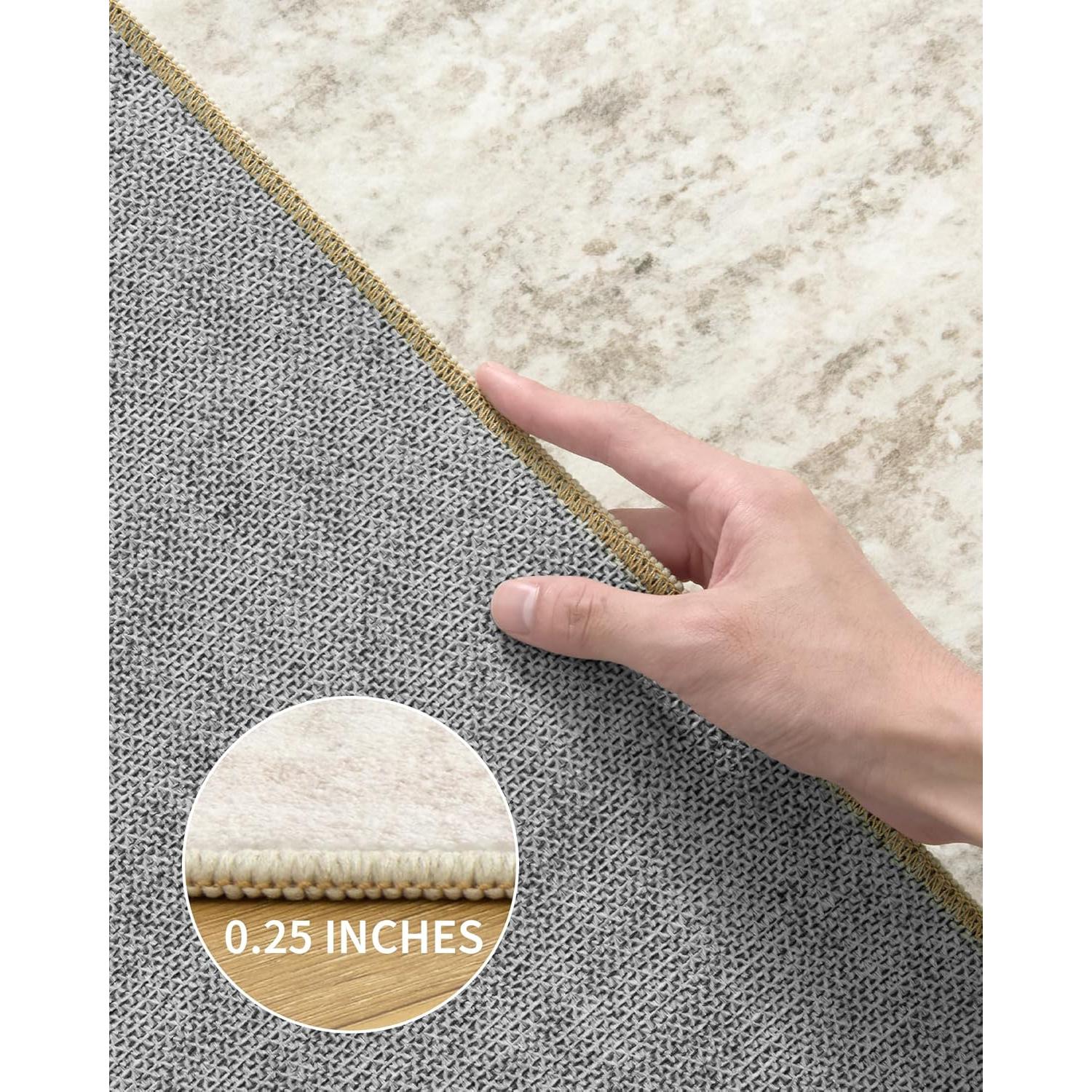 Alfombra Lavable Art&Tuft 5x7 Beige Antideslizante Microfibra