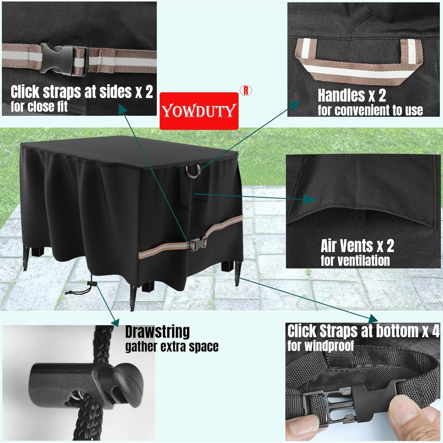 Cubierta Impermeable para Mesa de Fuego YOWDUTY 116.8x76.2x61 cm