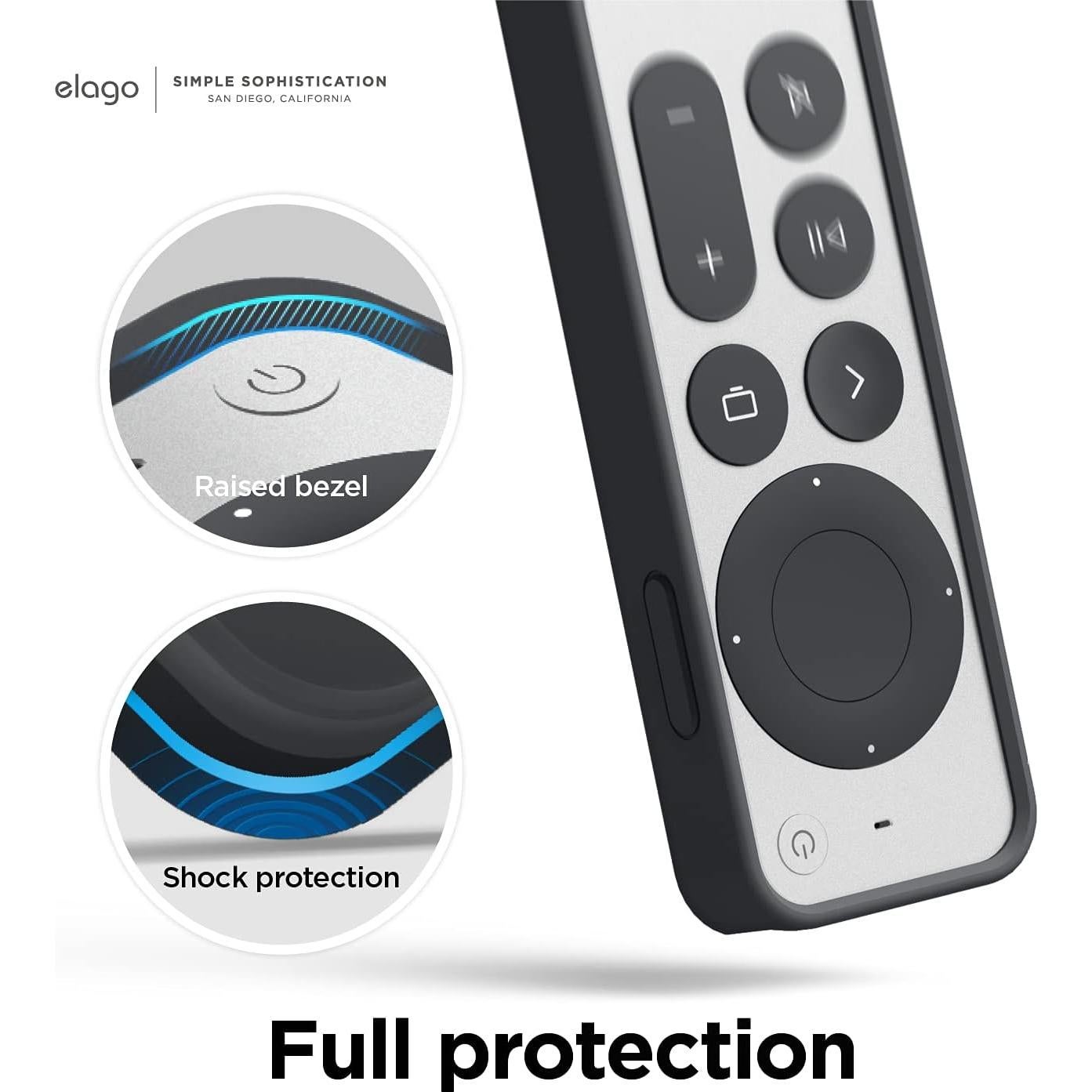 Funda Retro elago R4 para Control Remoto Apple TV 4K 2022/2021 - Silicona Premium Negra