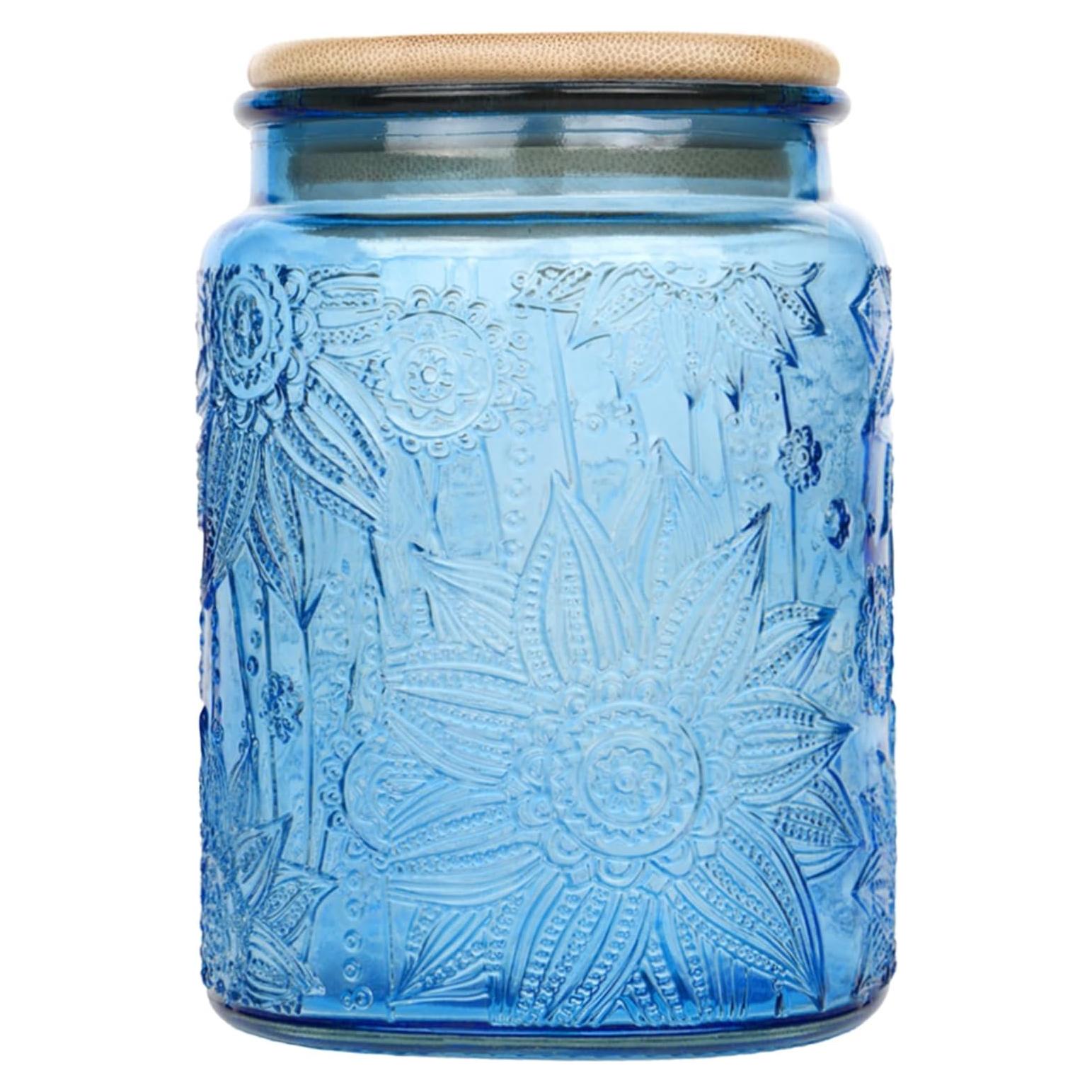 Tarro de Vidrio Vintage CUSTDE 700ml con Tapa de Bambú Hermético