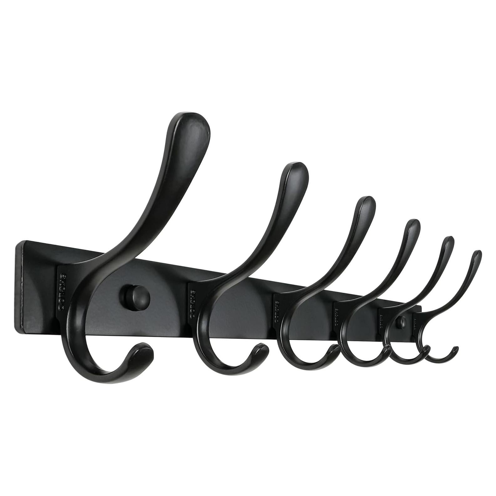 Perchero de Pared SKOLOO - 6 Ganchos de Acero Inoxidable Negro