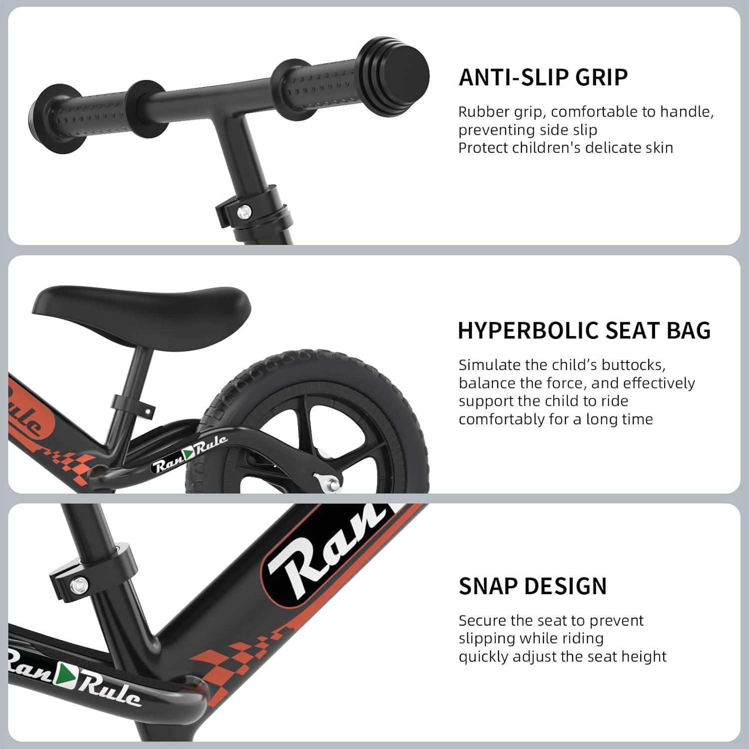 Bicicleta de Equilibrio RoyalBaby 12" Ajustable para Niños 2-5 Años