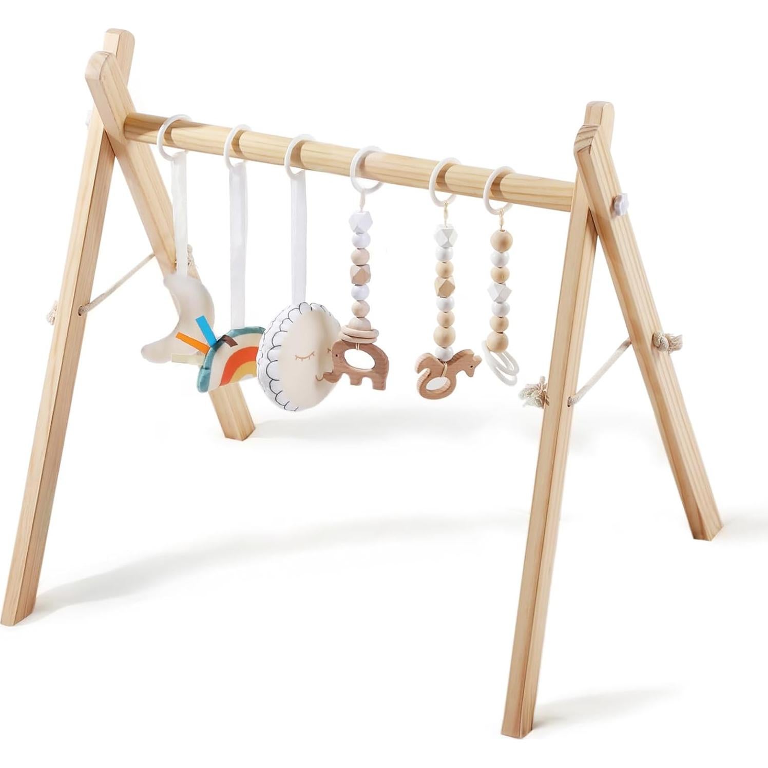 Gimnasio de Madera Plegable Little Dove con 6 Juguetes