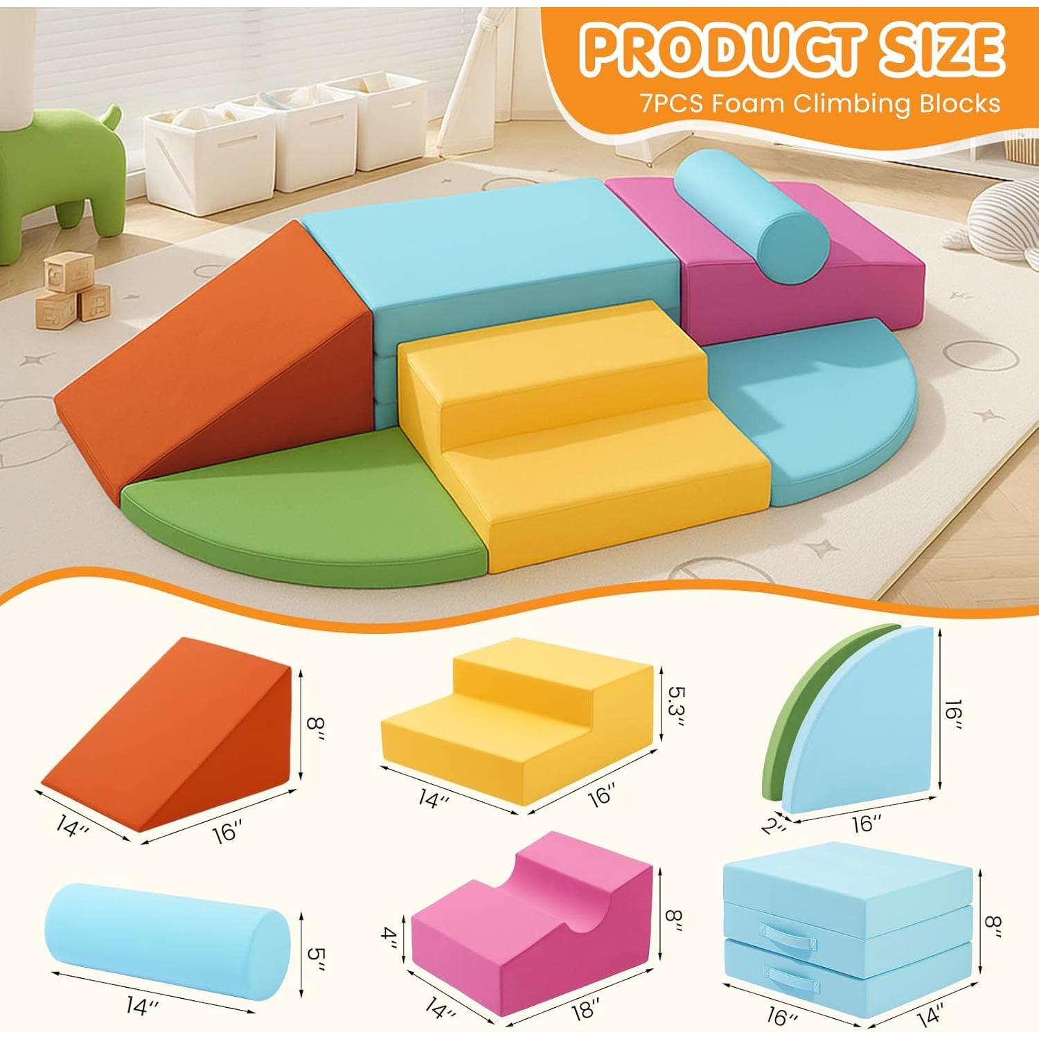 Set de Juguetes de Escalada Erament 7 Piezas para Niños 1-3 Años