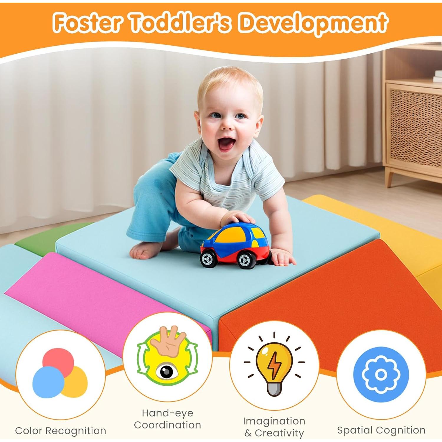 Set de Juguetes de Escalada Erament 7 Piezas para Niños 1-3 Años