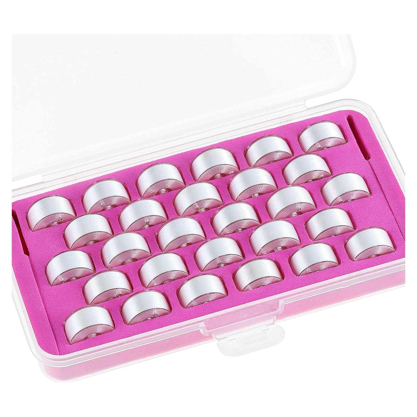 Hilo de Bobina Preenrollado New brothread 28pcs Blanco 70D/2