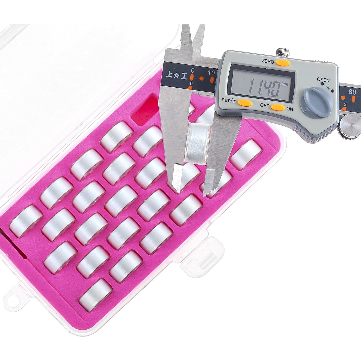 Hilo de Bobina Preenrollado New brothread 28pcs Blanco 70D/2