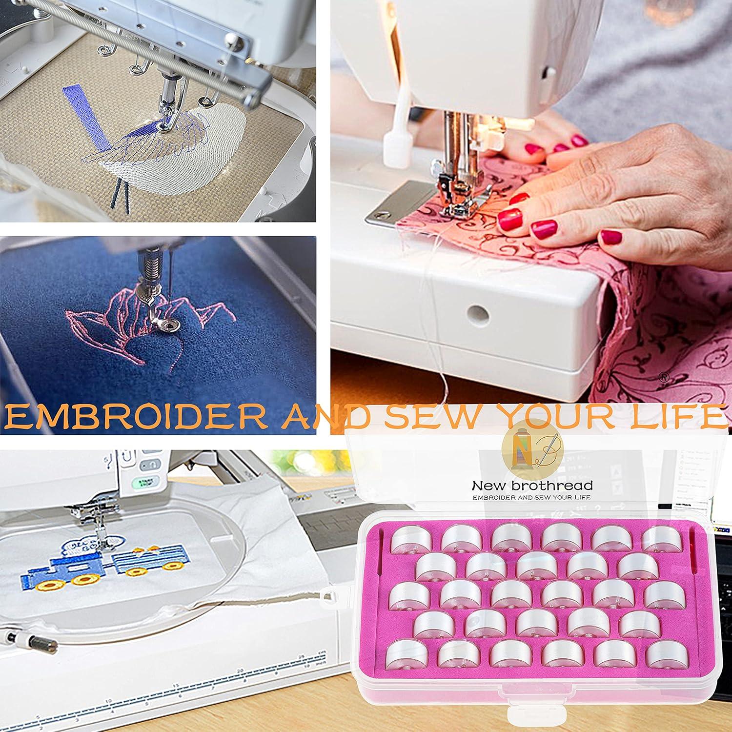 Hilo de Bobina Preenrollado New brothread 28pcs Blanco 70D/2