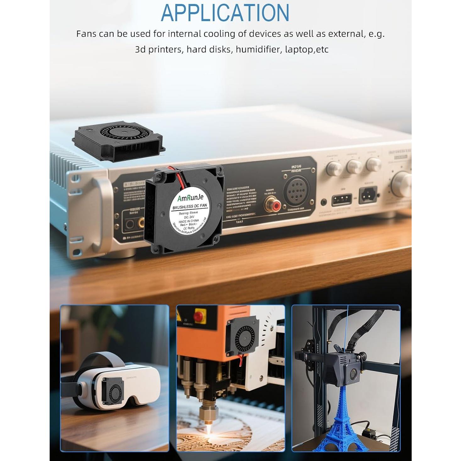 2 Ventiladores de Reemplazo 40mm 24V AmRunJe 9500 RPM