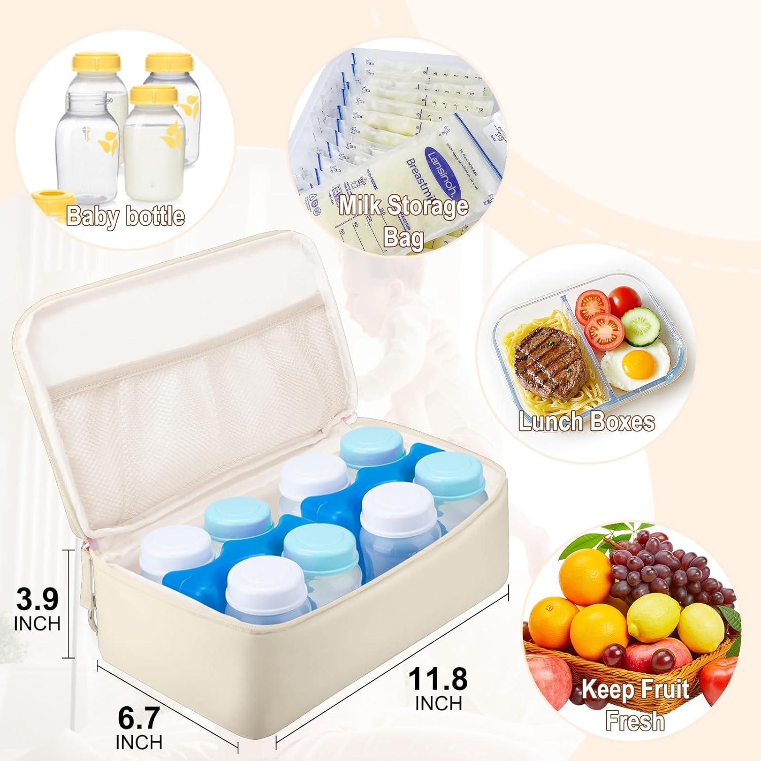 Mochila para extractor de leche GDNasist beige con enfriador