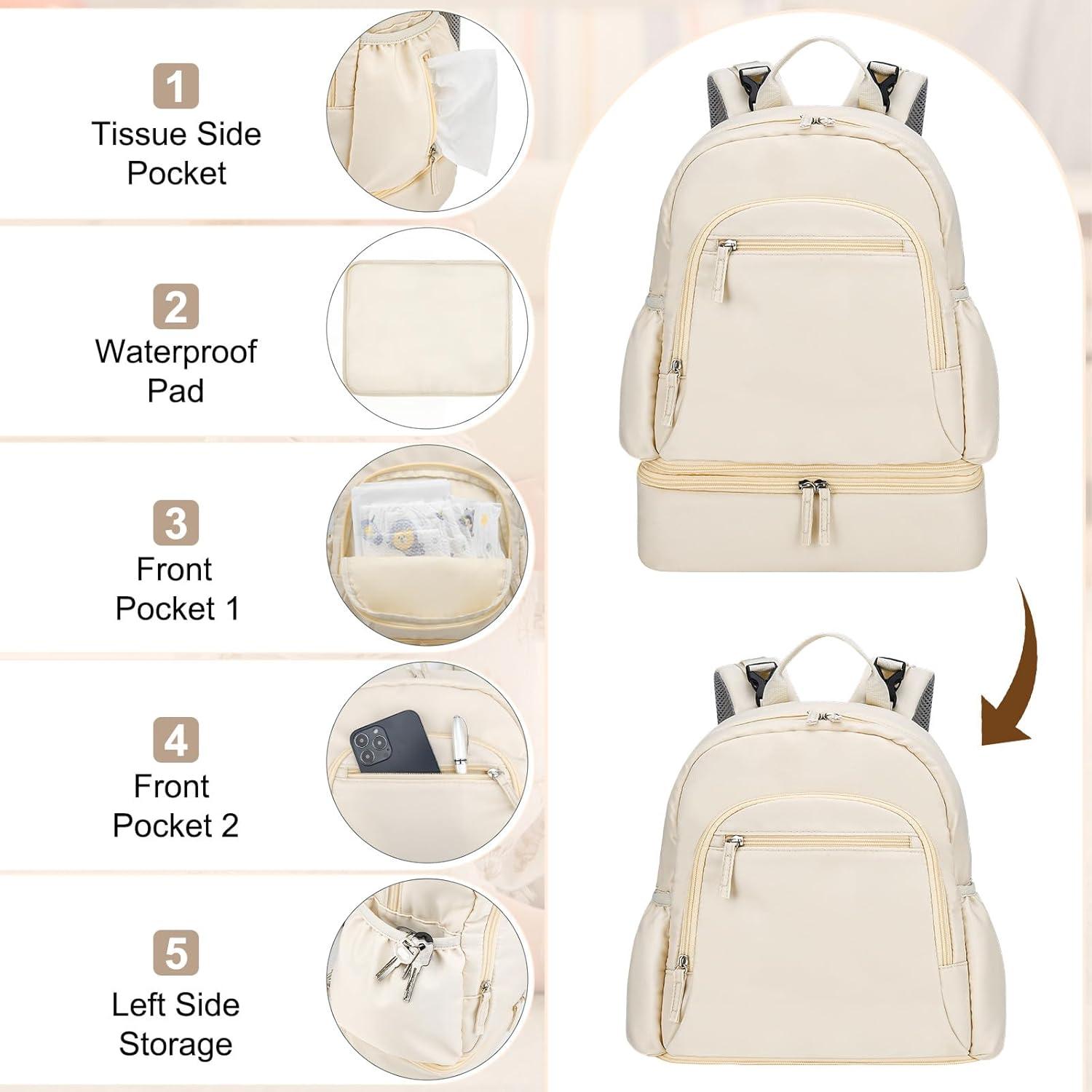 Mochila para extractor de leche GDNasist beige con enfriador
