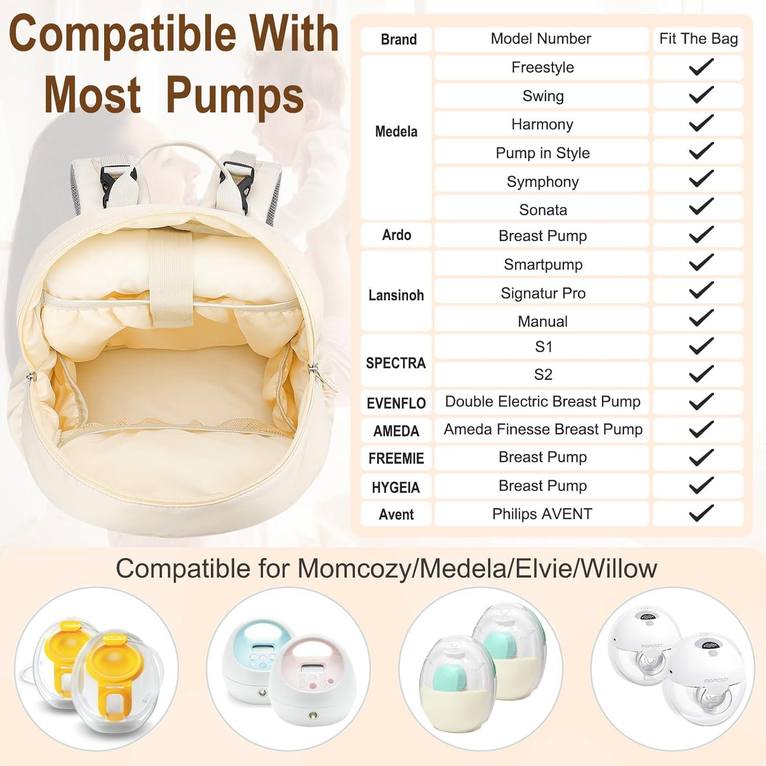 Mochila para extractor de leche GDNasist beige con enfriador