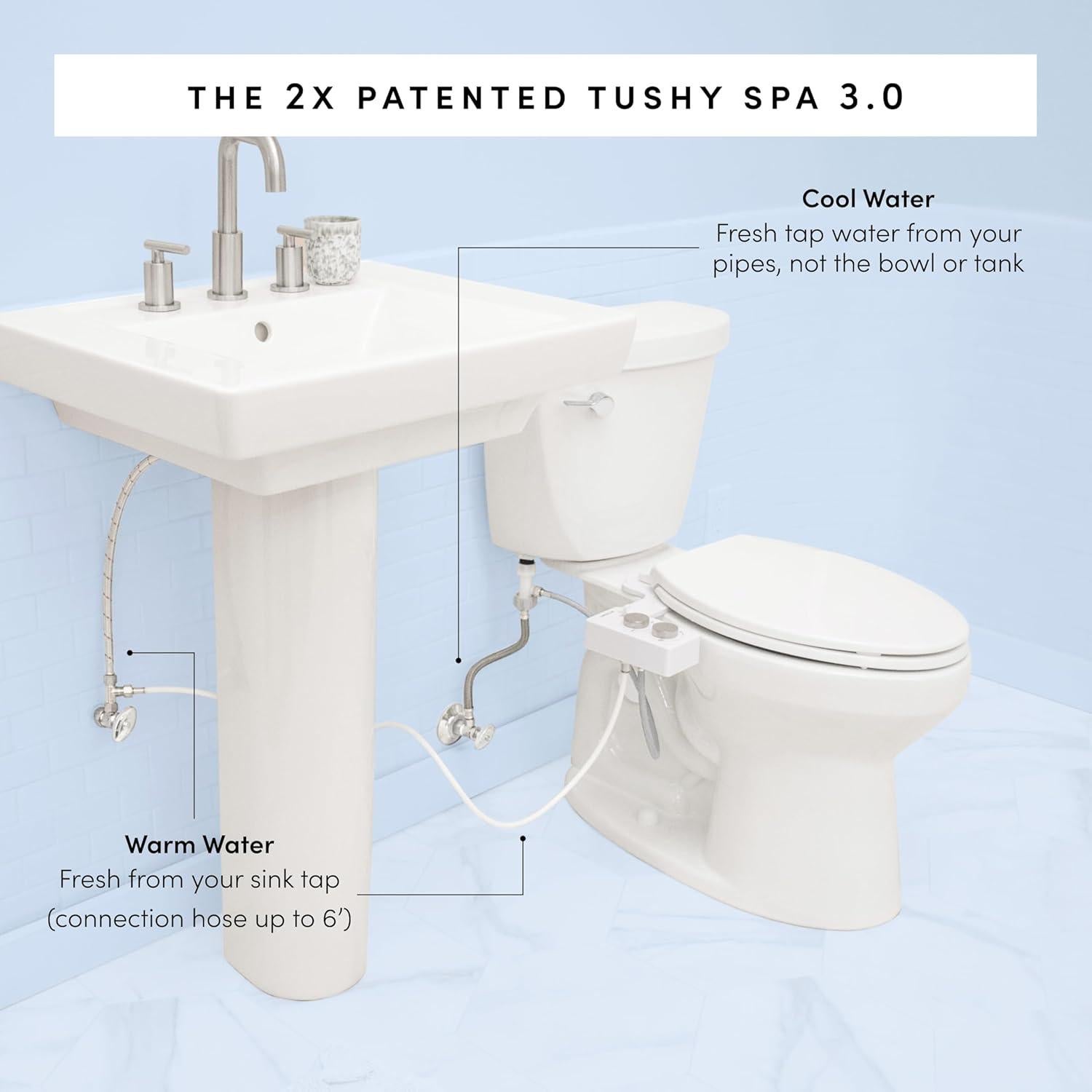 Bidet TUSHY Spa 3.0 de Bambú con Agua Fría a Cálida