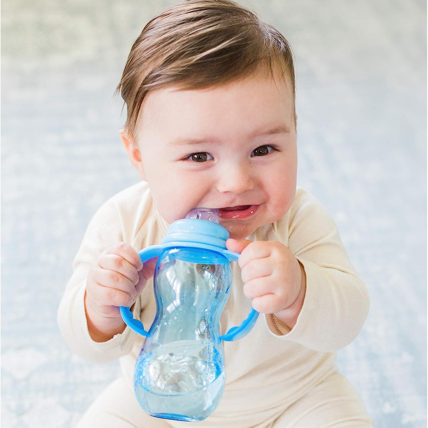 Botella Nuby Crece Conmigo 295ml Azul Verde Sin Derrames