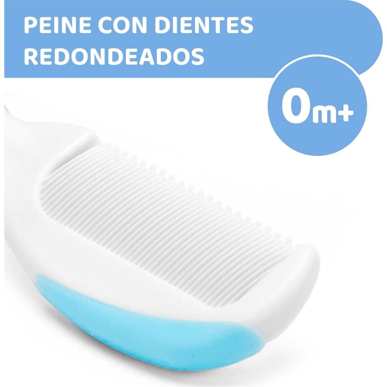 Cepillo y Peine Chicco Azul para Bebés - Fibras de Seda
