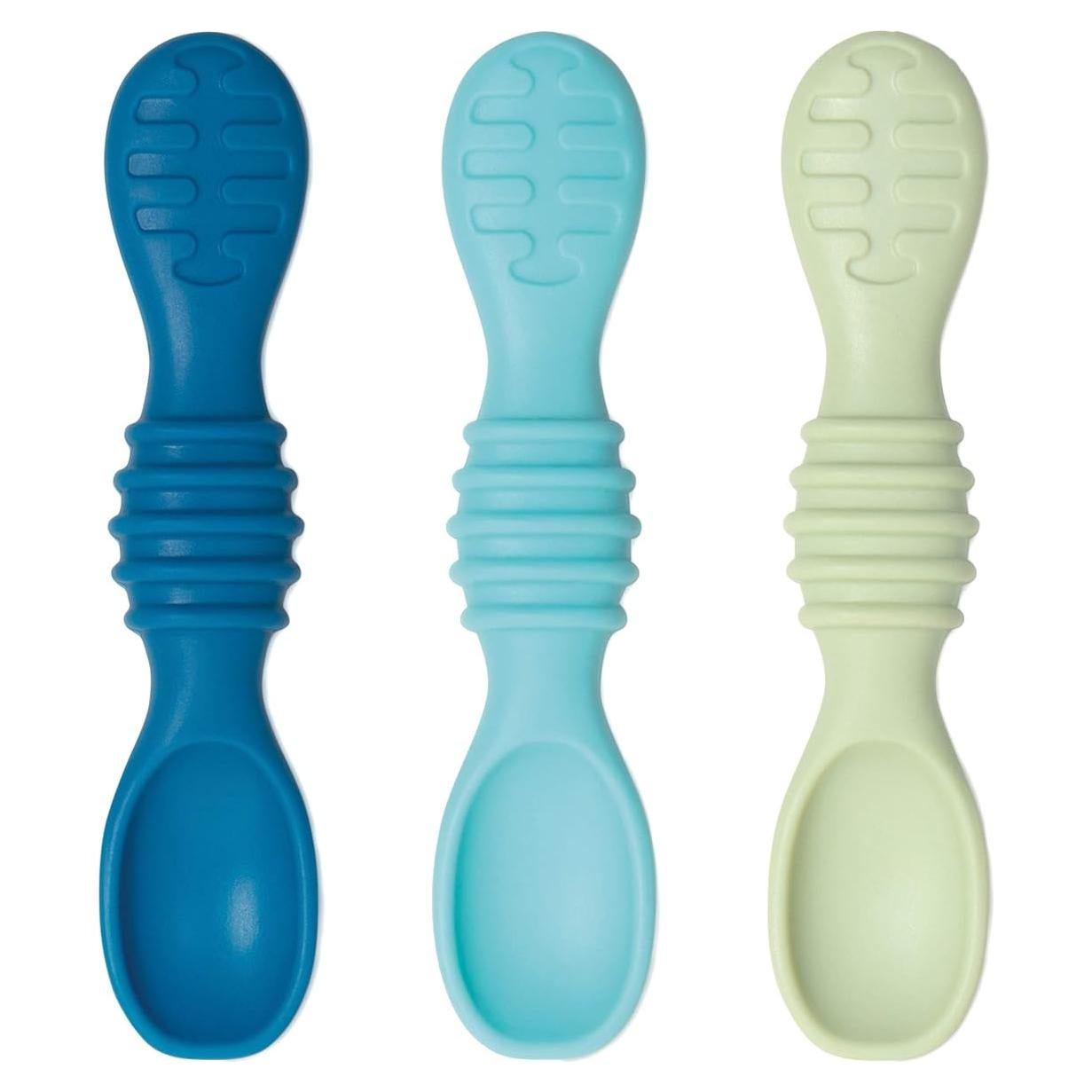 Juego de Cucharas de Silicona Bumkins para Bebés - 3 Piezas