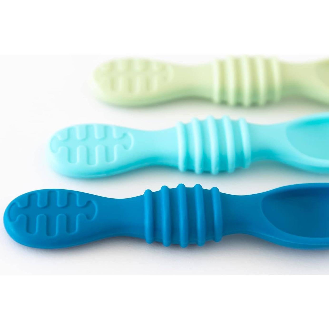 Juego de Cucharas de Silicona Bumkins para Bebés - 3 Piezas