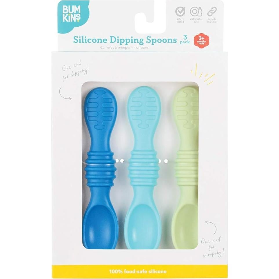 Juego de Cucharas de Silicona Bumkins para Bebés - 3 Piezas