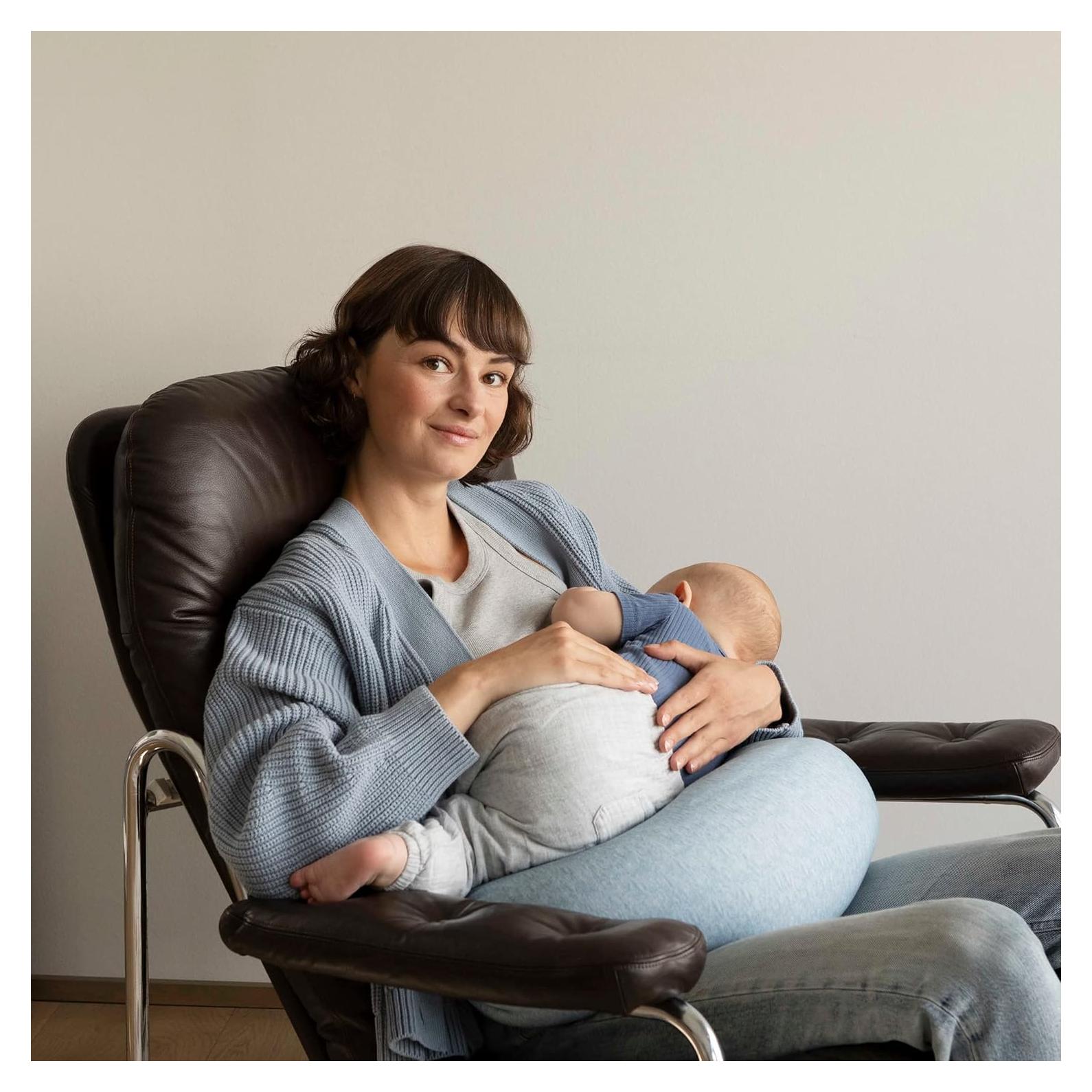 Almohada de Lactancia Ajustable bbhugme - Azul Melange