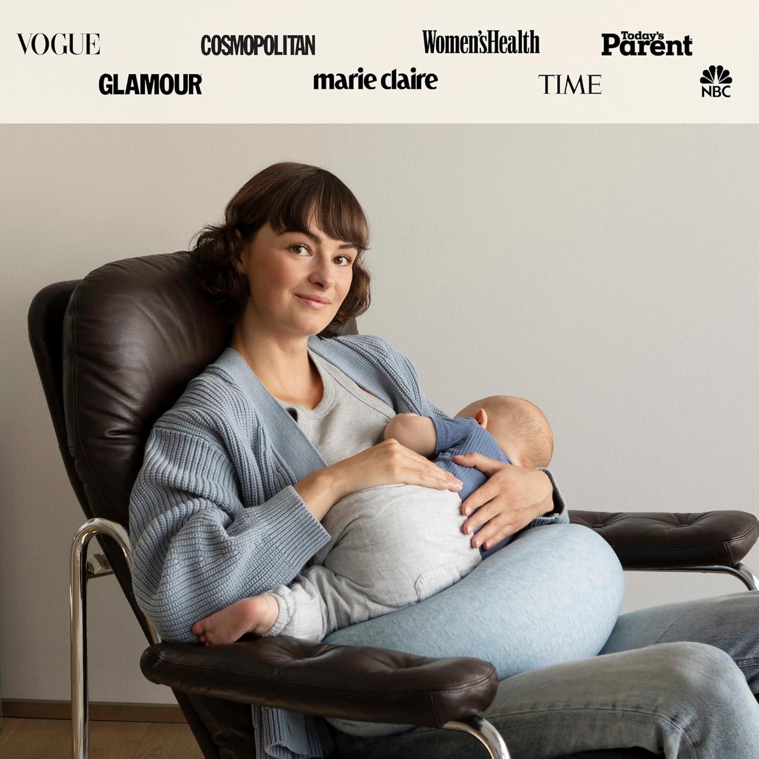 Almohada de Lactancia Ajustable bbhugme - Azul Melange