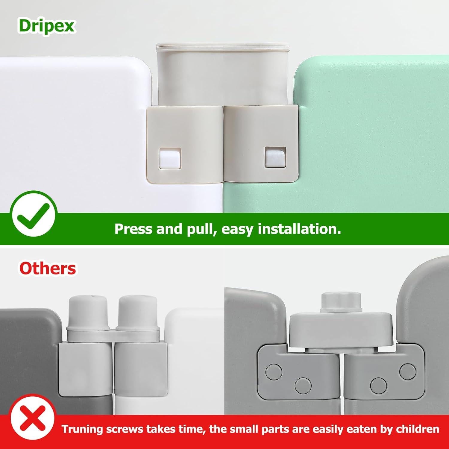 Parque Infantil Plegable Dripex 10 Paneles Gris Blanco