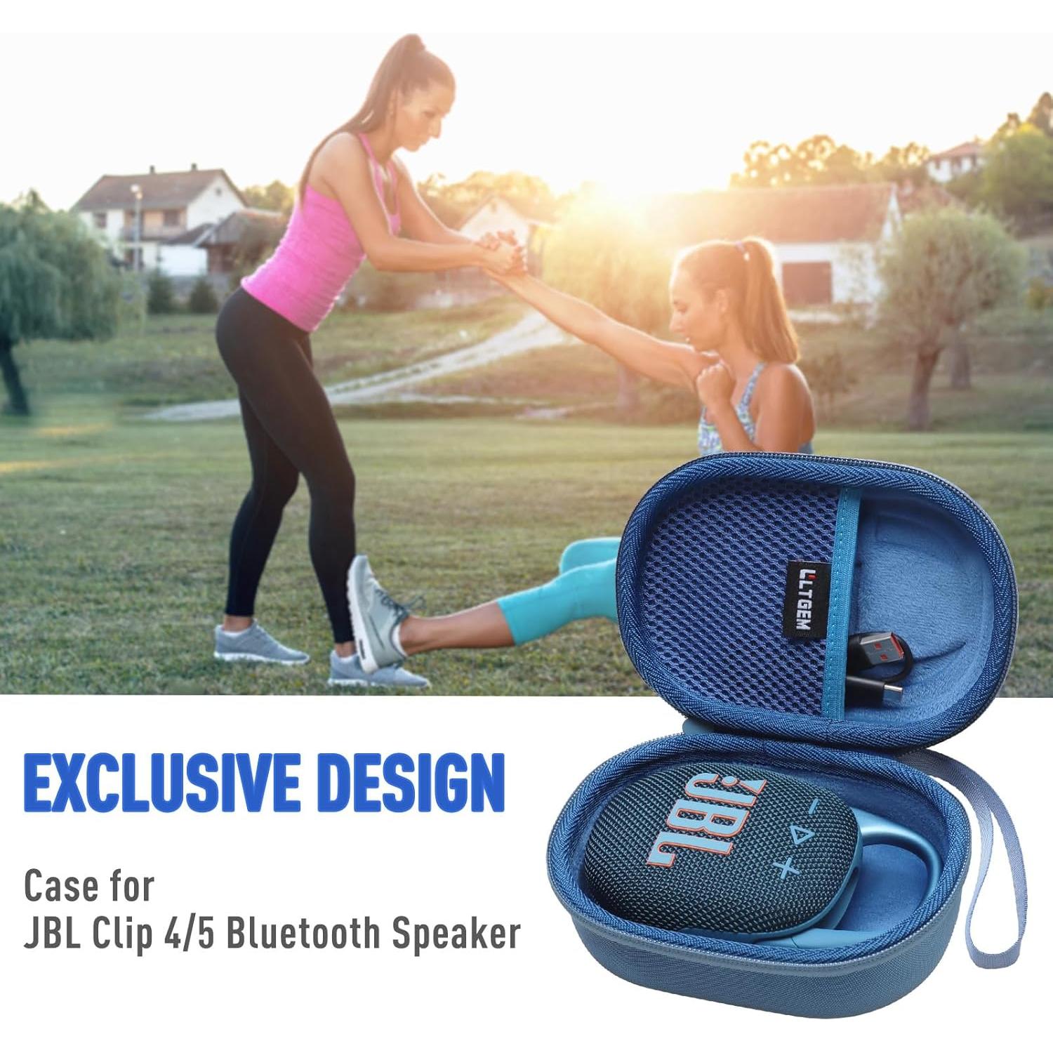 Funda LTGEM para Altavoz JBL Clip 4/5 - Impermeable Azul